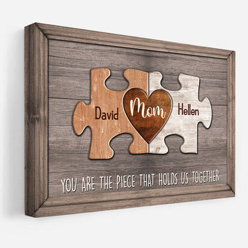 You Are The Piece That Holds Us Together Personalized Puzzle Canvas