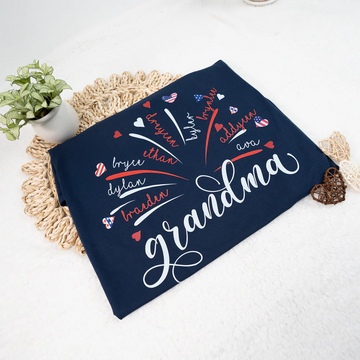 Firework America Flag Grandma And Kids